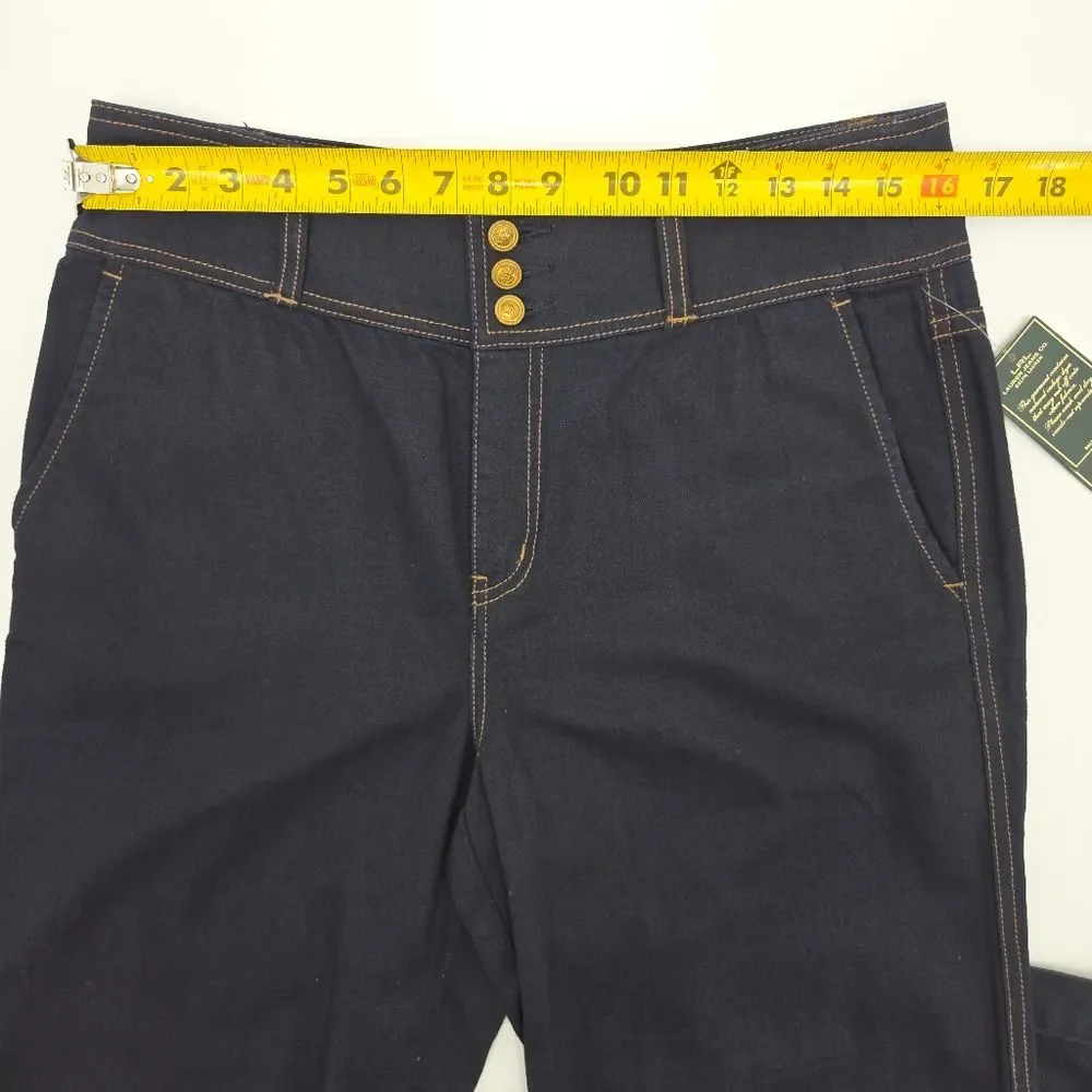 Ralph Lauren Maritime Jeans Womens Size 10 Wide Leg Blue Nautical Coastal Navy